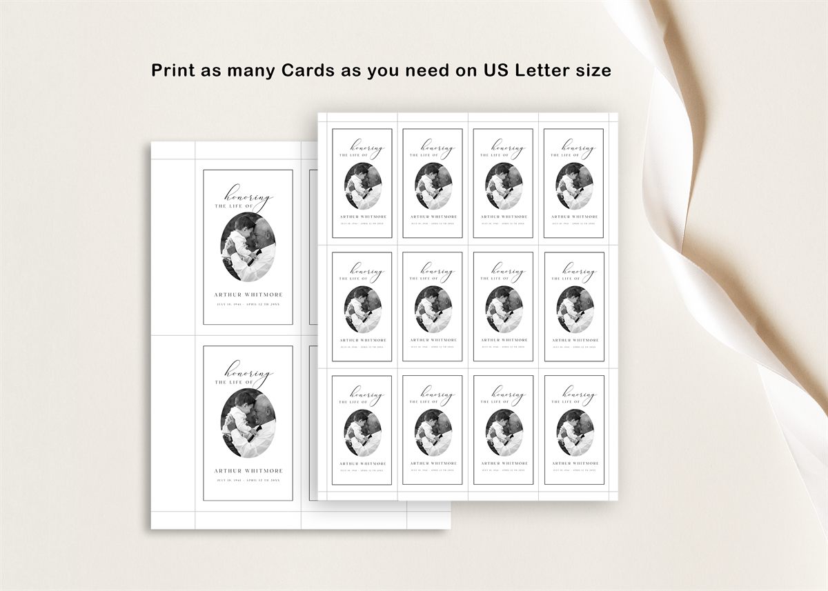 Elegant Memorial Prayer Card template