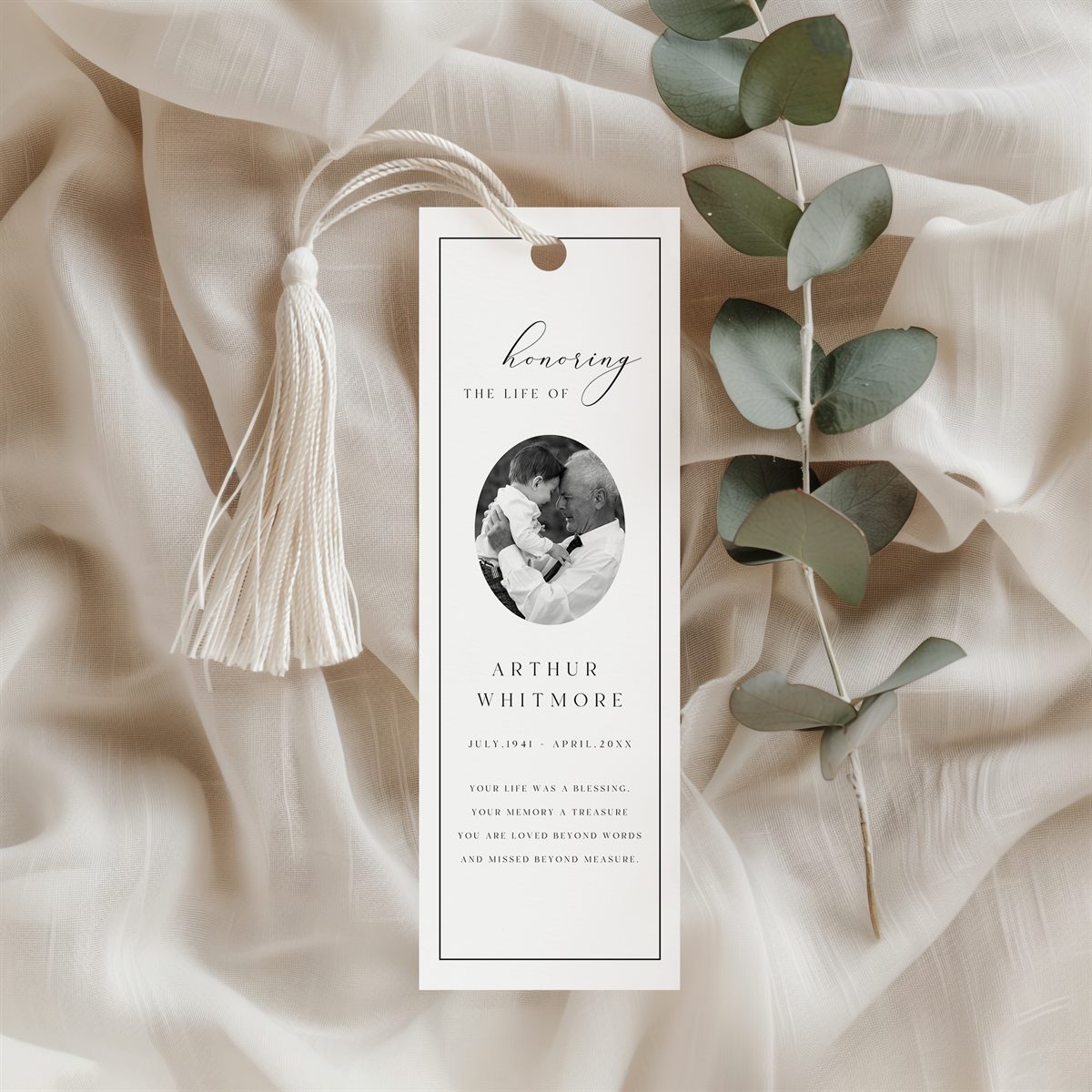 Elegant Memorial Bookmark — main preview