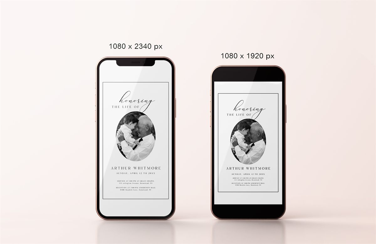 Funeral E-Vite — in real funeral context
