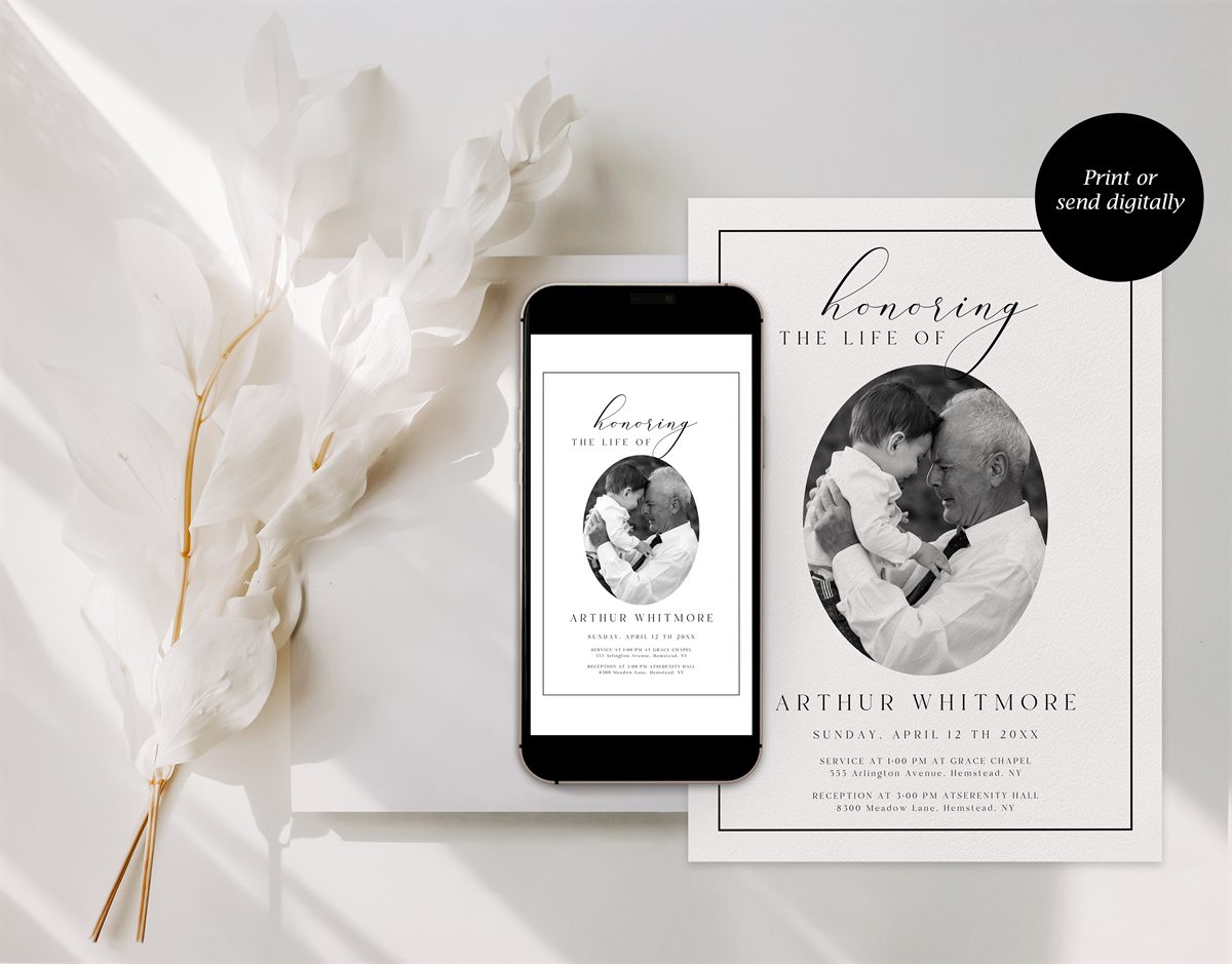 Elegant Funeral Invitation template (print)