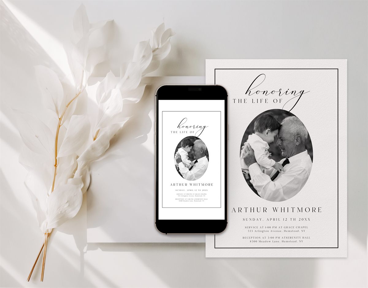 Elegant Funeral Invitation — in real funeral context