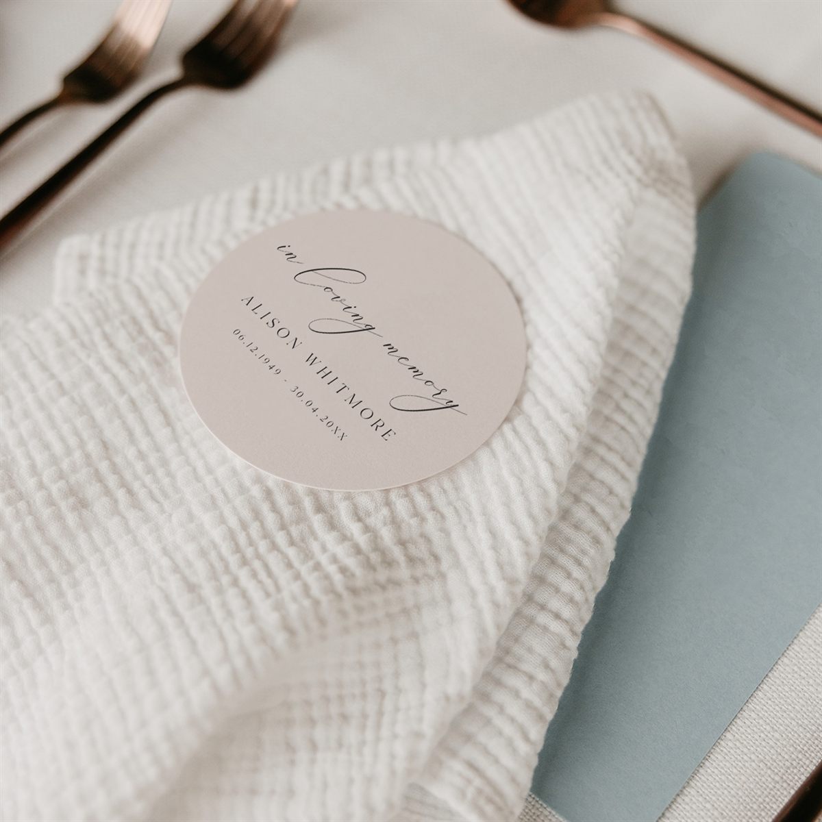 In Loving Memory Favor Tag — design detail