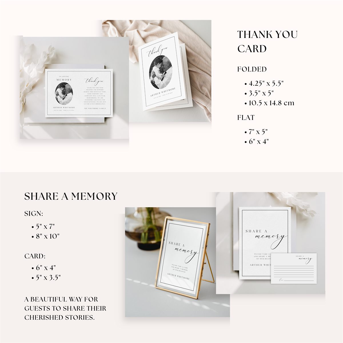 Editable Funeral Bundle — design detail