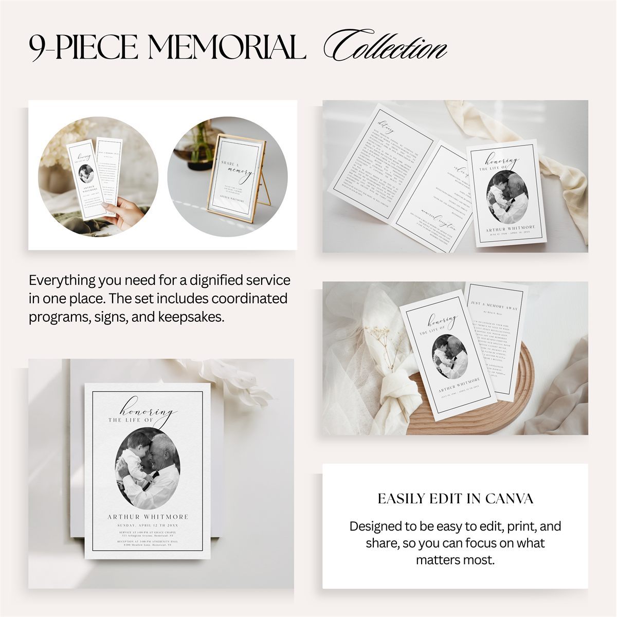 Editable Funeral Bundle — third design layout