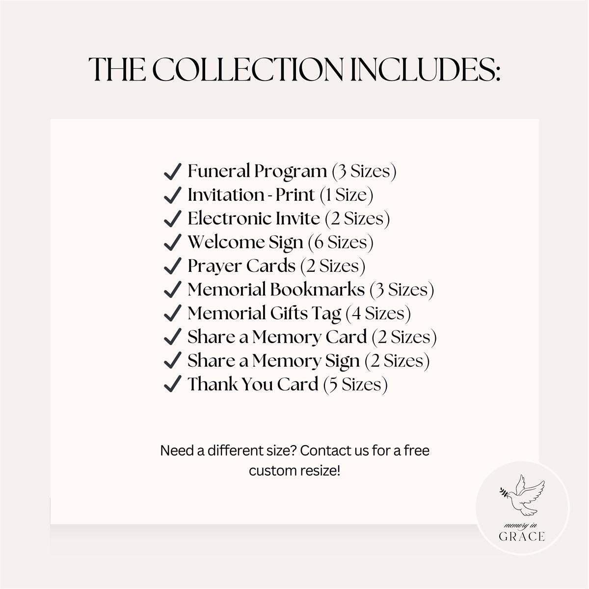 Editable Funeral Bundle — instant download files preview